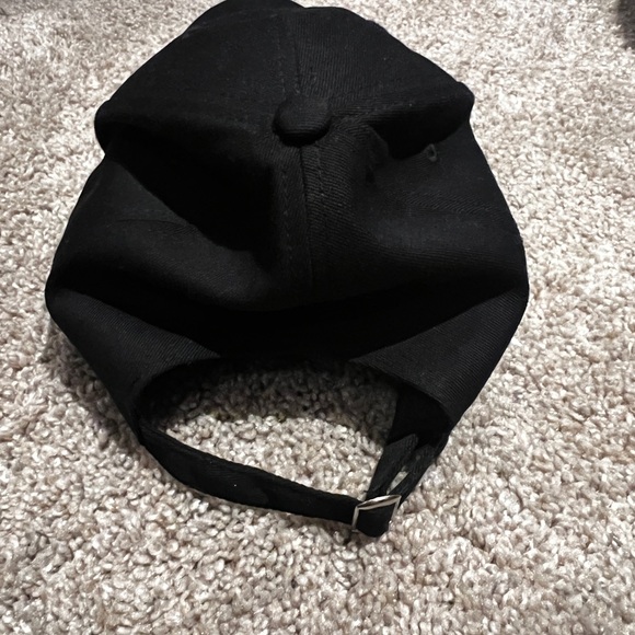 Black Baseball Cap with Embroidered Text - Picture 3 of 3